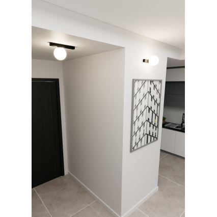 Plafonjera FIT 1xE14/10W/230V crni/bela
