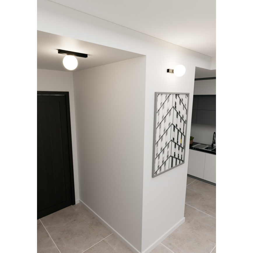 Plafonjera FIT 1xE14/10W/230V crni/bela
