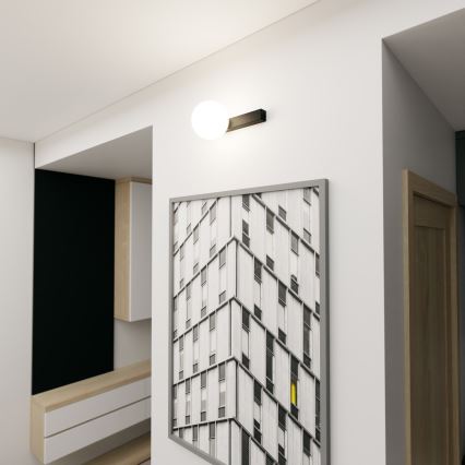 Plafonjera FIT 1xE14/10W/230V crni/bela
