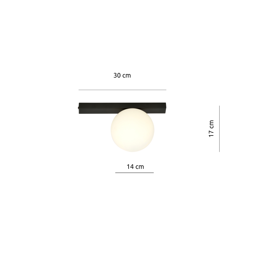 Plafonjera FIT 1xE14/10W/230V crni/bela
