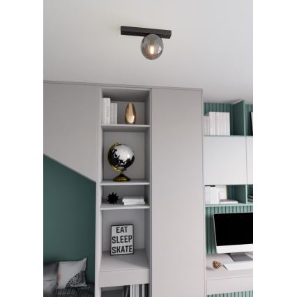 Plafonjera FIT 1xE14/10W/230V crni/siv
