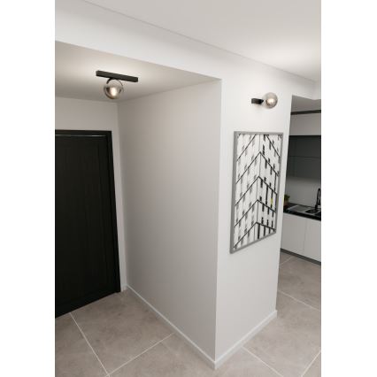Plafonjera FIT 1xE14/10W/230V crni/siv