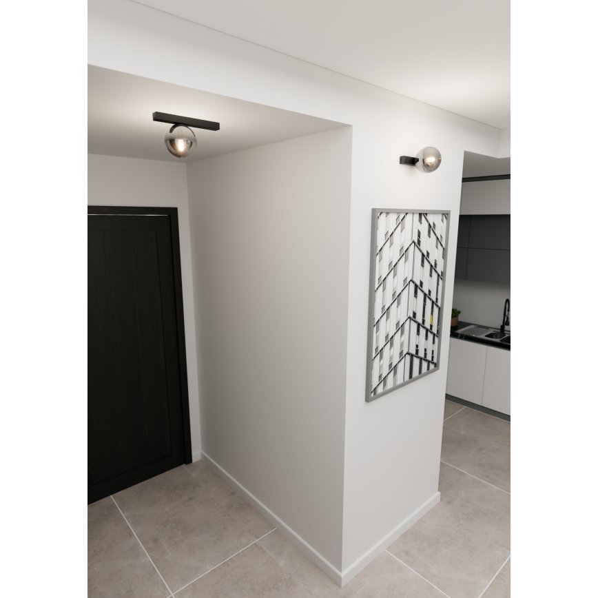 Plafonjera FIT 1xE14/10W/230V crni/siv