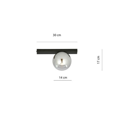 Plafonjera FIT 1xE14/10W/230V crni/siv