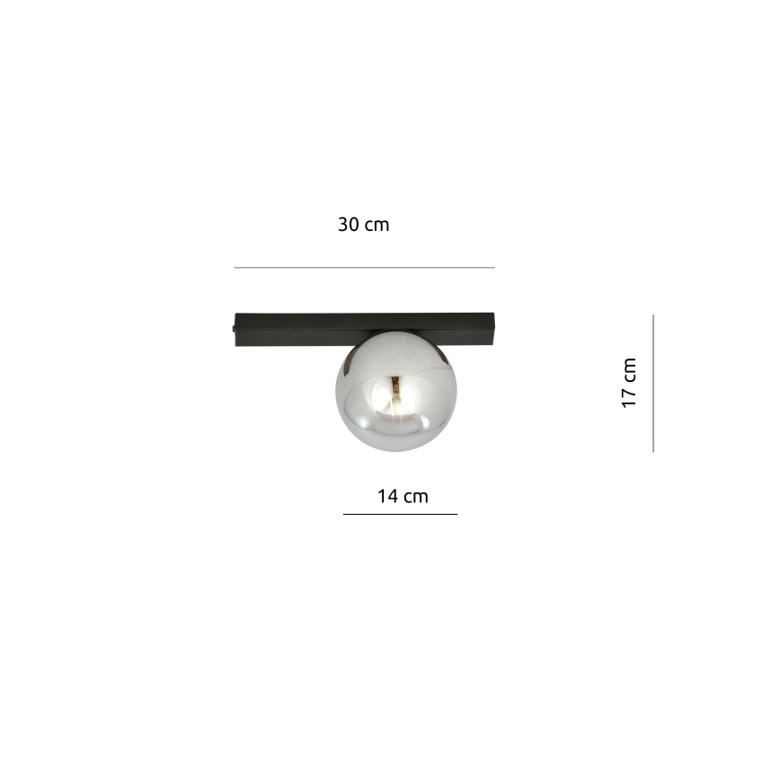 Plafonjera FIT 1xE14/10W/230V crni/siv