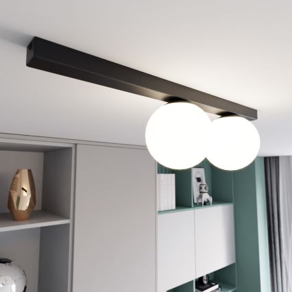 Plafonjera FIT 2xE14/10W/230V crni/bela
