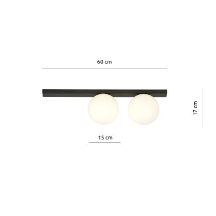 Plafonjera FIT 2xE14/10W/230V crni/bela