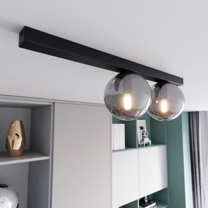 Plafonjera FIT 2xE14/10W/230V crni/siv