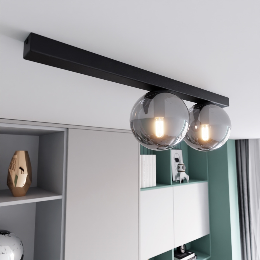 Plafonjera FIT 2xE14/10W/230V crni/siv