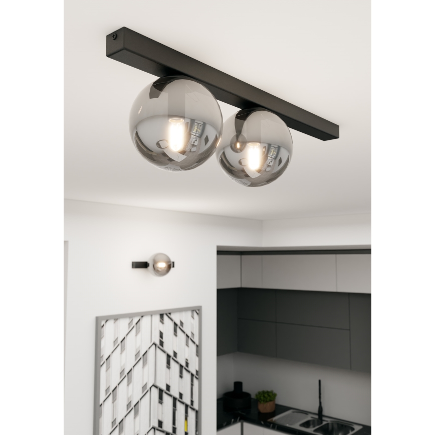 Plafonjera FIT 2xE14/10W/230V crni/siv