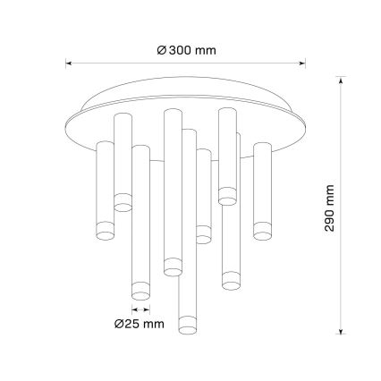 Plafonjera GLAM 9xG9/8W/230V crni