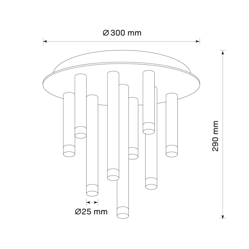 Plafonjera GLAM 9xG9/8W/230V crni
