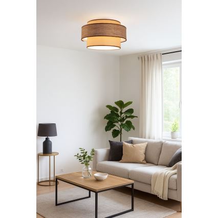 Plafonjera GRACE 1xE27/60W/230V bež/braon