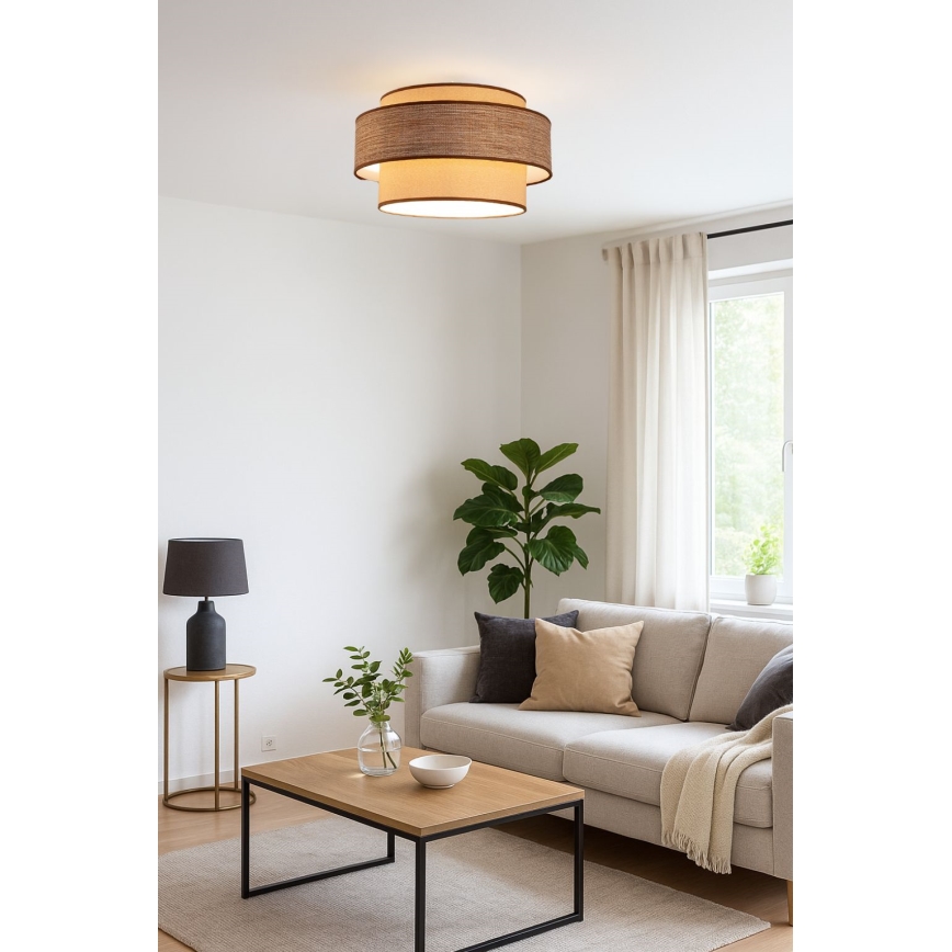 Plafonjera GRACE 1xE27/60W/230V bež/braon