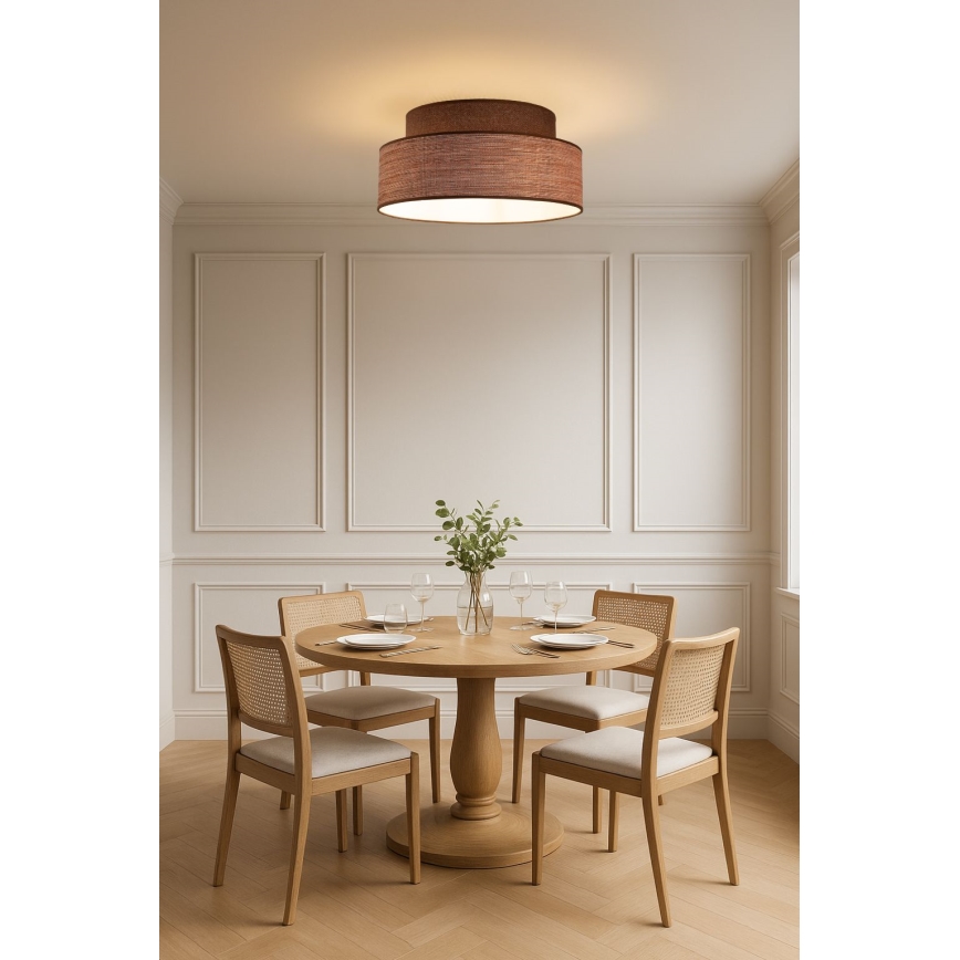 Plafonjera GRACE 1xE27/60W/230V braon/bež