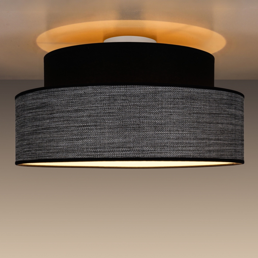 Plafonjera GRACE 1xE27/60W/230V crni/siv