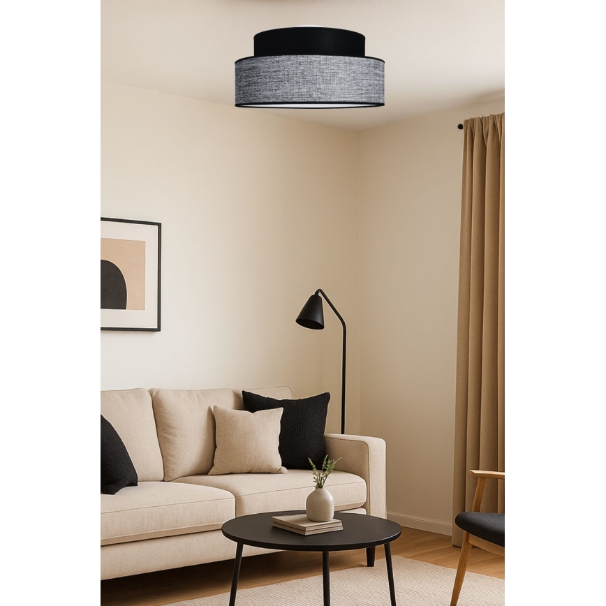 Plafonjera GRACE 1xE27/60W/230V crni/siv