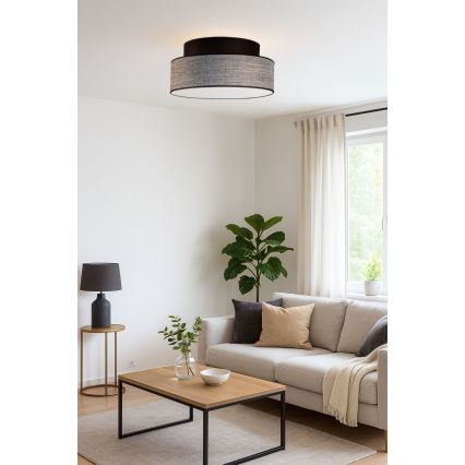 Plafonjera GRACE 1xE27/60W/230V crni/siv
