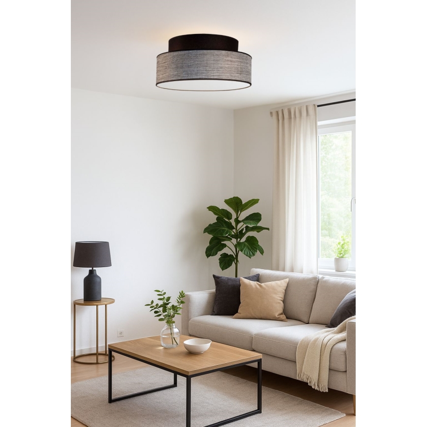 Plafonjera GRACE 1xE27/60W/230V crni/siv