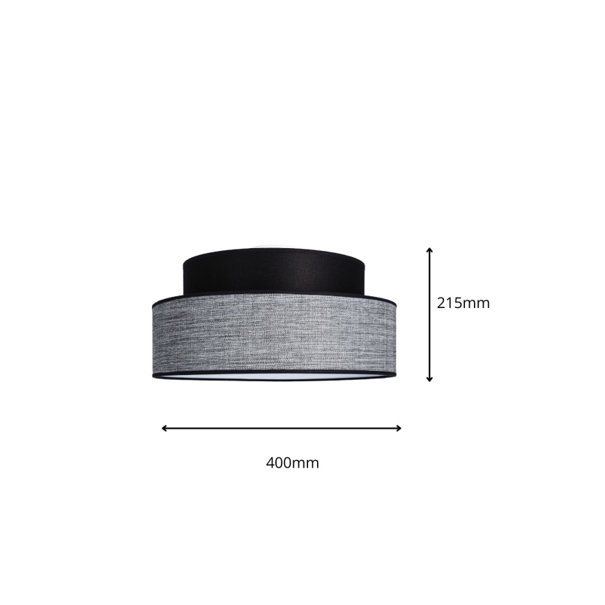 Plafonjera GRACE 1xE27/60W/230V crni/siv