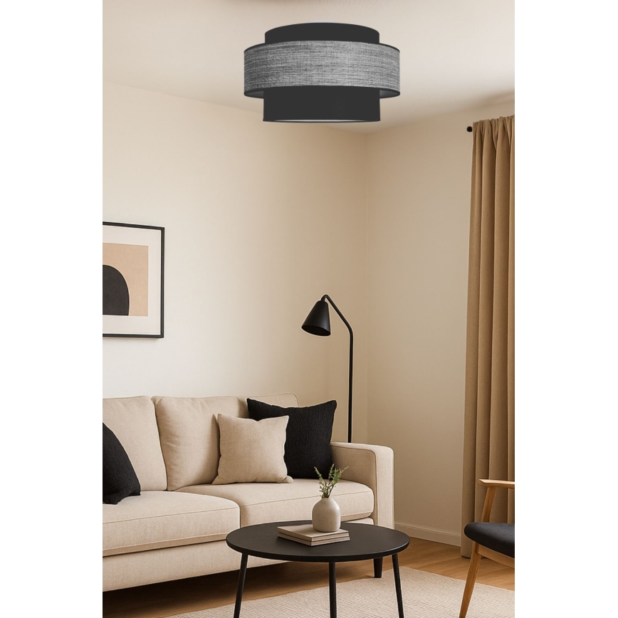 Plafonjera GRACE 1xE27/60W/230V crni/siv