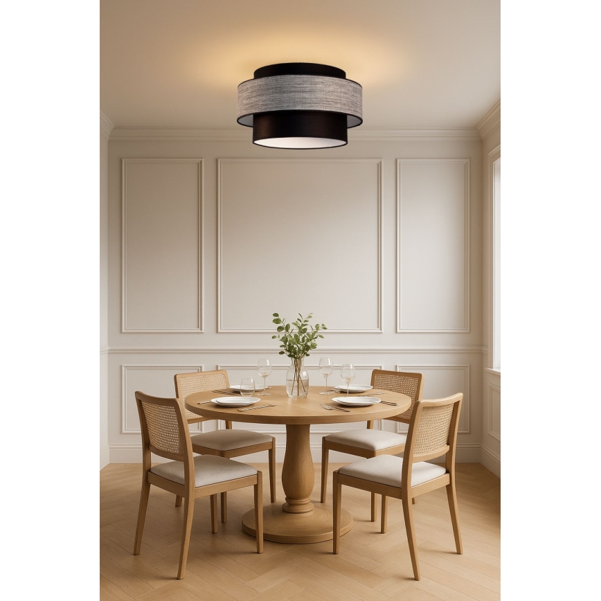 Plafonjera GRACE 1xE27/60W/230V crni/siv