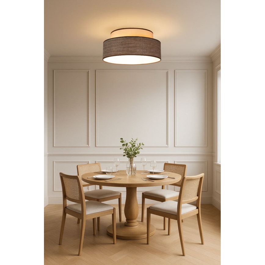 Plafonjera GRACE 1xE27/60W/230V krem/braon