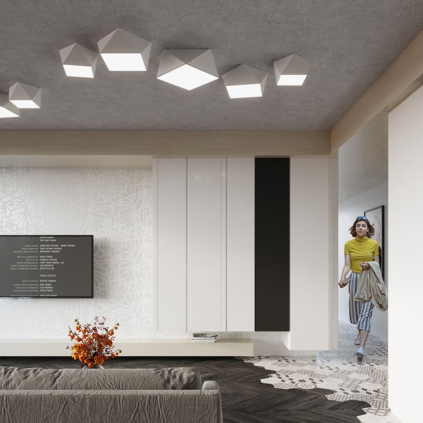 Plafonjera HEXA 2xE27/60W/230V bela