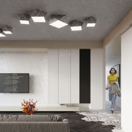 Plafonjera HEXA 3xE27/60W/230V srebrni
