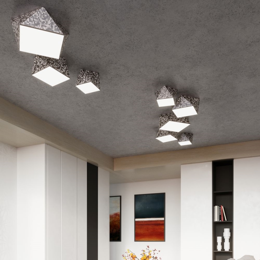 Plafonjera HEXA 3xE27/60W/230V srebrni