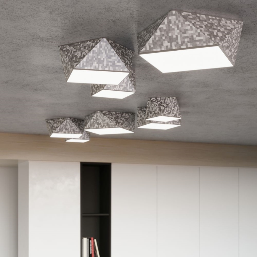 Plafonjera HEXA 3xE27/60W/230V srebrni