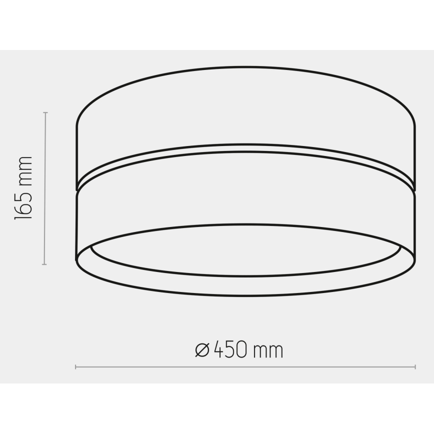 Plafonjera HILTON 3xE27/15W/230V pr. 45 cm mesing/crni
