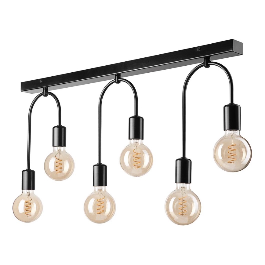 Plafonjera JANO 6xE27/15W/230V crni