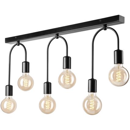 Plafonjera JANO 6xE27/15W/230V crni