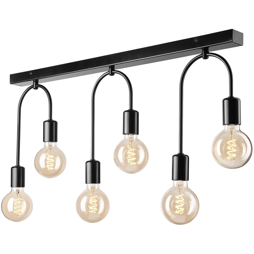Plafonjera JANO 6xE27/15W/230V crni