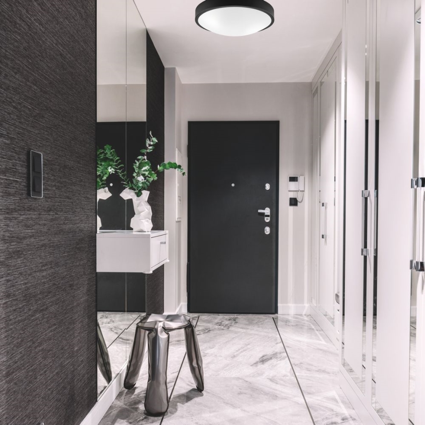 Plafonjera JONAS 2xE27/60W/230V pr. 36 cm crni