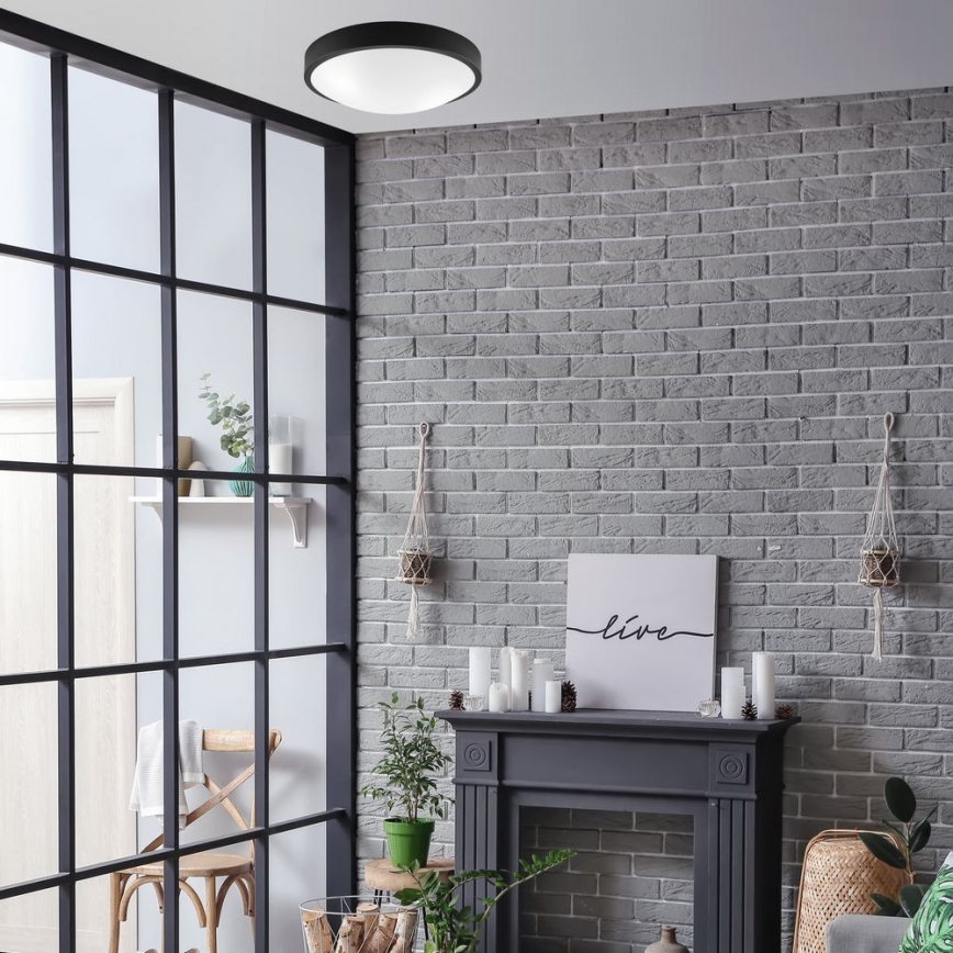 Plafonjera JONAS 2xE27/60W/230V pr. 36 cm crni