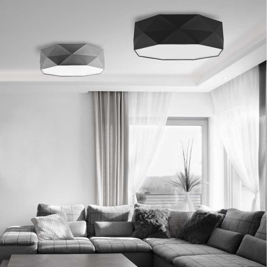 Plafonjera KANTOOR 4xE27/60W/230V crni