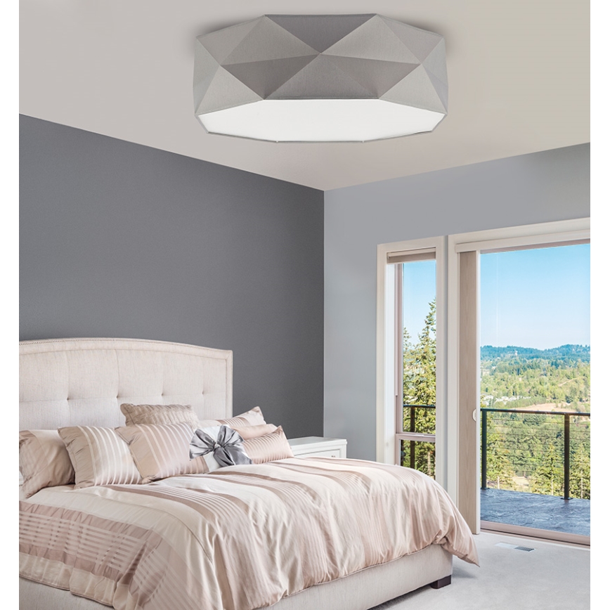 Plafonjera KANTOOR 4xE27/60W/230V siv