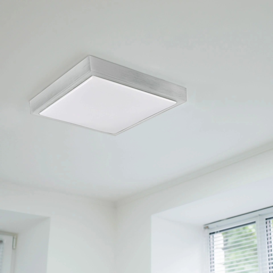 Plafonjera KAZIMIERZ 2xE27/20W/230V 29,5x29,5 cm srebrni