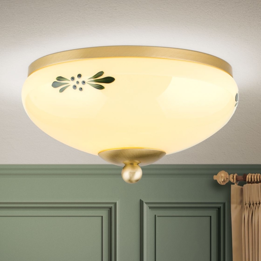 Plafonjera LANDHAUS 1xE27/60W/230V pr. 21 cm mesing/bež