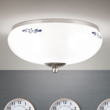 Plafonjera LANDHAUS 2xE27/60W/230V pr. 28 cm mat krom/bela
