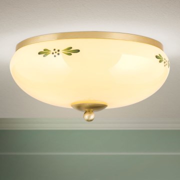 Plafonjera LANDHAUS 2xE27/60W/230V pr. 28 cm mesing/bež