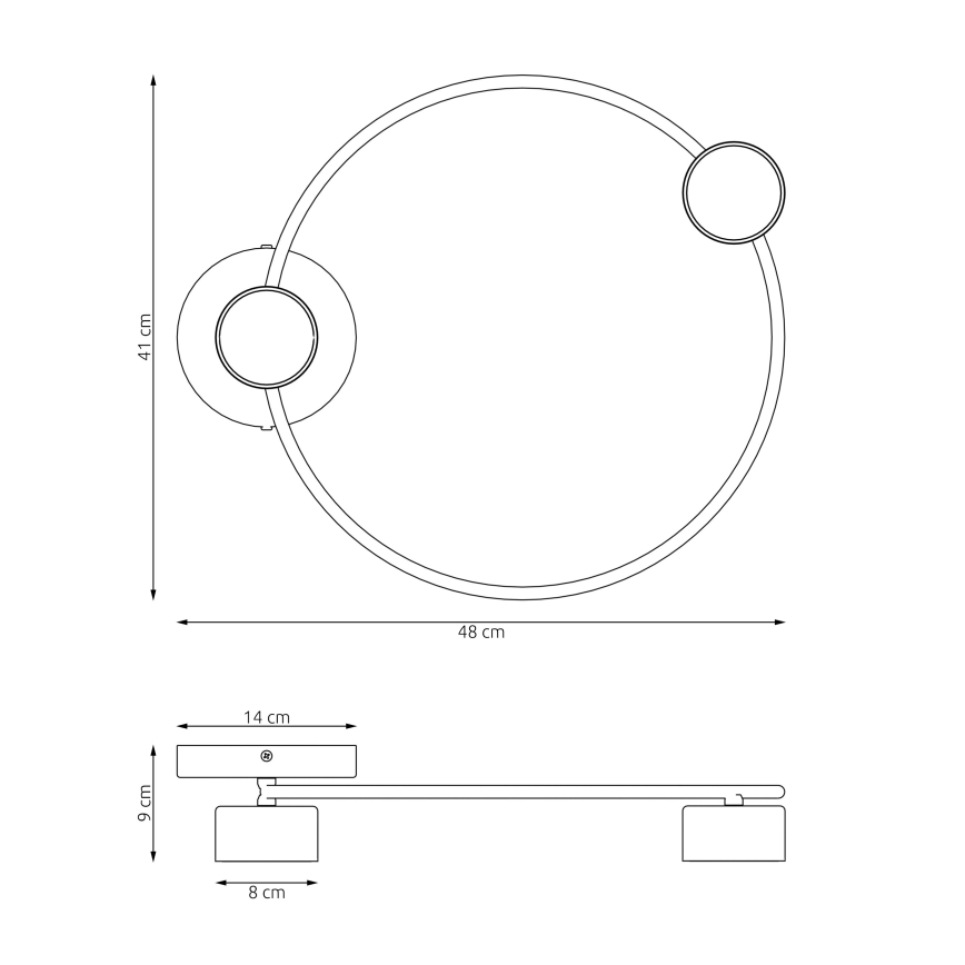 Plafonjera LUCIO 2xGX53/12W/230V crni