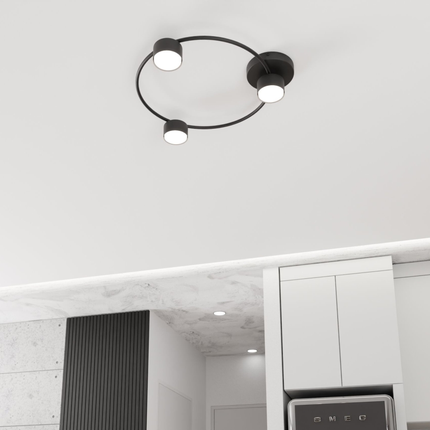 Plafonjera LUCIO 3xGX53/12W/230V crni