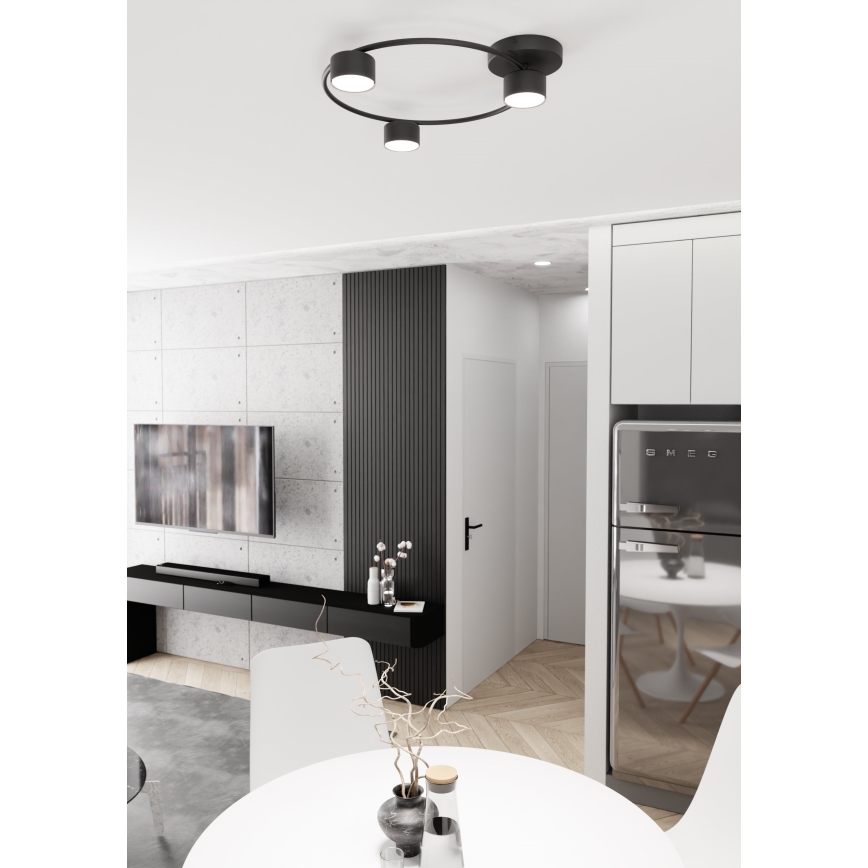 Plafonjera LUCIO 3xGX53/12W/230V crni
