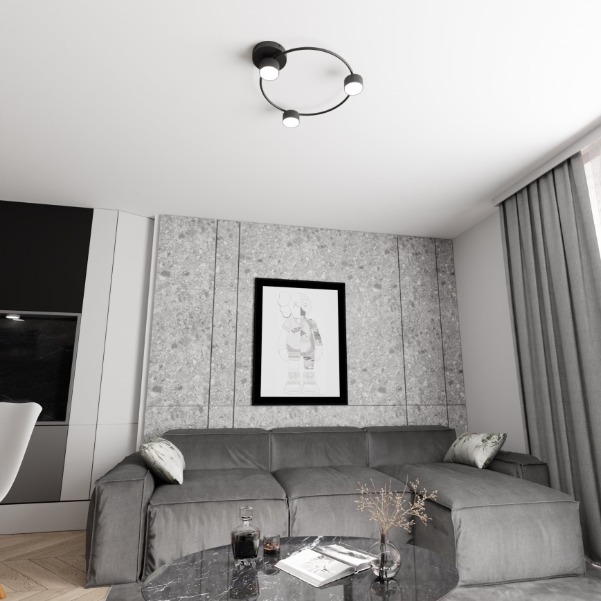 Plafonjera LUCIO 3xGX53/12W/230V crni