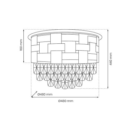 Plafonjera LUXURIA 9xE14/40W/230V pr. 48 cm zl.