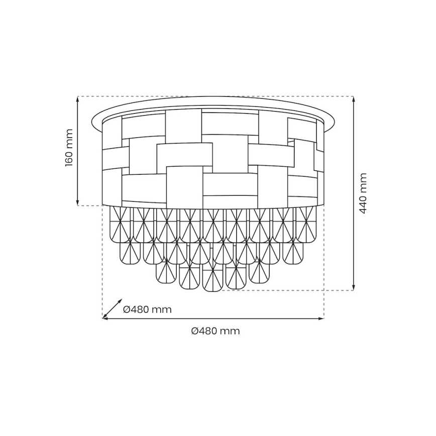 Plafonjera LUXURIA 9xE14/40W/230V pr. 48 cm zl.