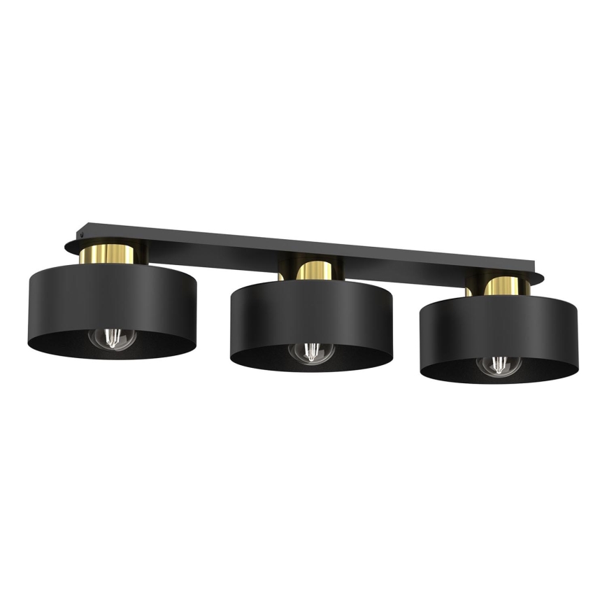 Plafonjera MARTI 3xE27/15W/230V crni/zl.